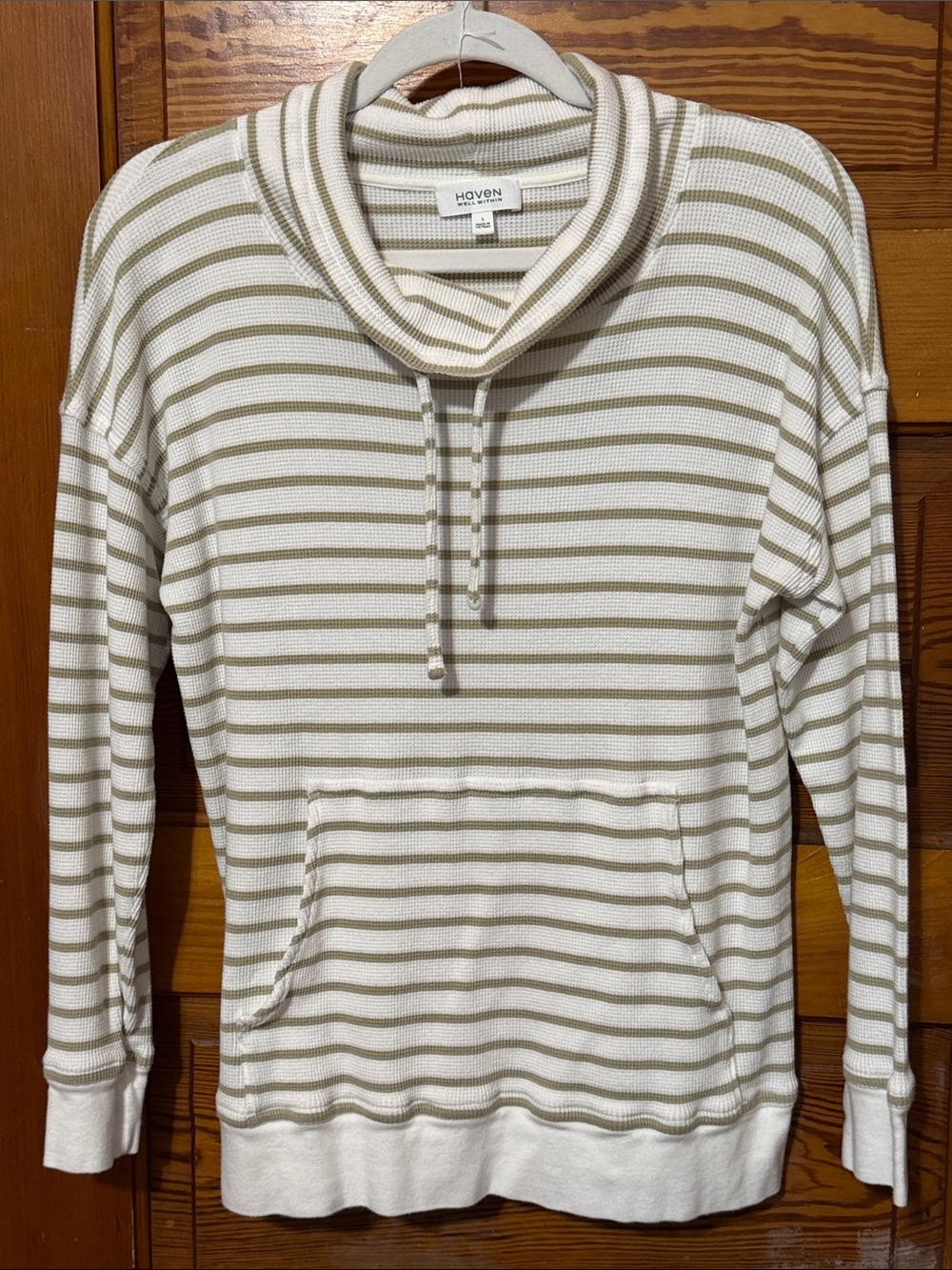 Haven Top 100% Cotton Waffle Knit Kangaroo Pocket Size Small